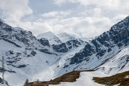 View of The Morteratsch Glacier on the Bernina range.