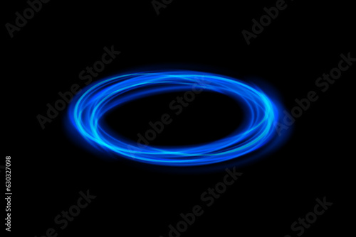 Abstract neon background. luminous circle. Luminous spiral cover. Wake wave, fire path trail line and swirl effect curve. Food isolated. space tunnel.
