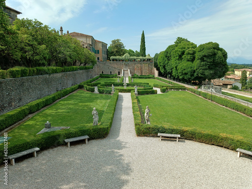 Italian gardens of Palazzo Gonzaga Guerrieri in Volta Mantovana.