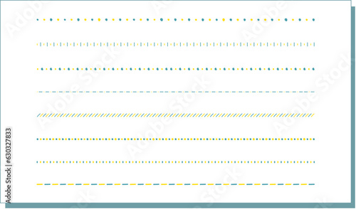 イラスト素材：ライン素材のあしらい　手書きのシンプルでかわいい罫線. simple hand draw borders