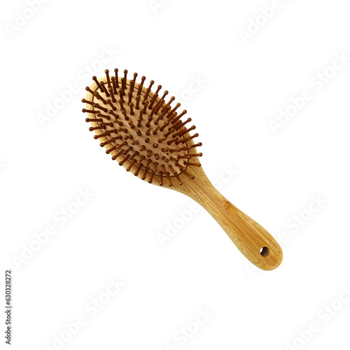 Canvas Print Wooden hairbrush isolated object bamboo material eco-friendly natural concept, p