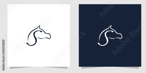 letter s with horse logo design