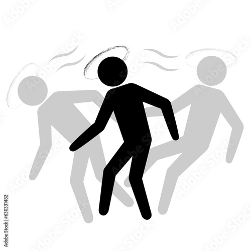 Dizziness, anemia, hangover, headache, lack of sleep, poor physical condition icon.
