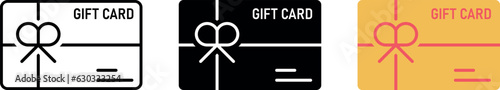 Gift card line icons collection, outline vector sign, linear and isolated style pictogram. Vector ilustration