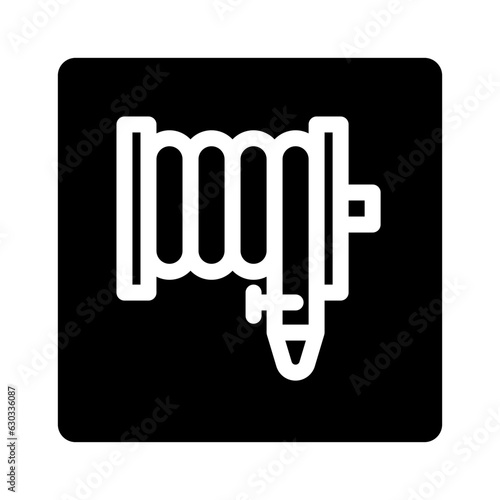 fire fighting hose standpipe outlet glyph icon vector. fire fighting hose standpipe outlet sign. isolated symbol illustration