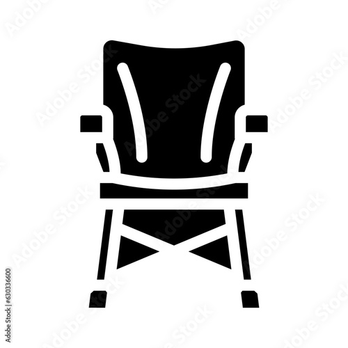 camping chair glamping glyph icon vector. camping chair glamping sign. isolated symbol illustration