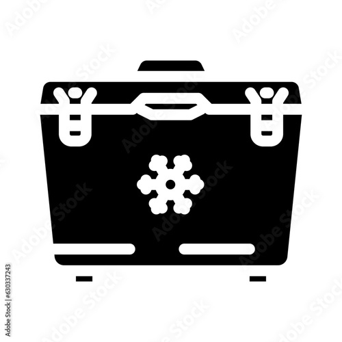 cooler glamping glyph icon vector. cooler glamping sign. isolated symbol illustration