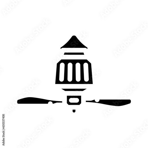 glamping tent fan glyph icon vector. glamping tent fan sign. isolated symbol illustration