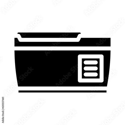 portable fridge glamping glyph icon vector. portable fridge glamping sign. isolated symbol illustration
