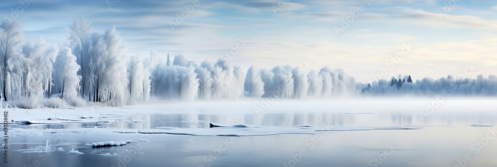 Fototapeta premium mist over the river