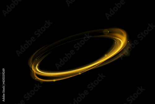 Golden shiny spiral wave sparks