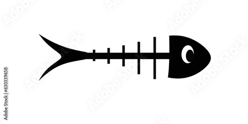 Fish bone icon isolated on white background. Vector illustration.