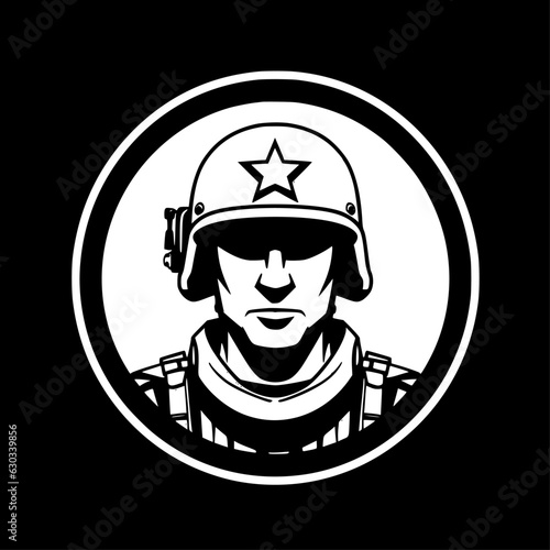 Military | Black and White Vector illustration