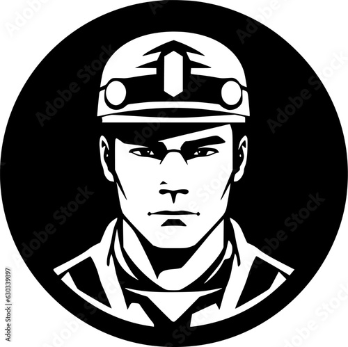 Military | Black and White Vector illustration