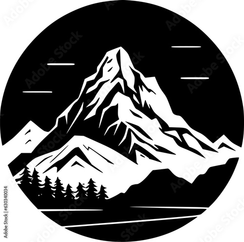 Mountain Range | Black and White Vector illustration