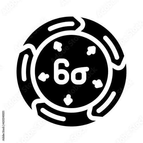 six sigma manufacturing engineer glyph icon vector. six sigma manufacturing engineer sign. isolated symbol illustration
