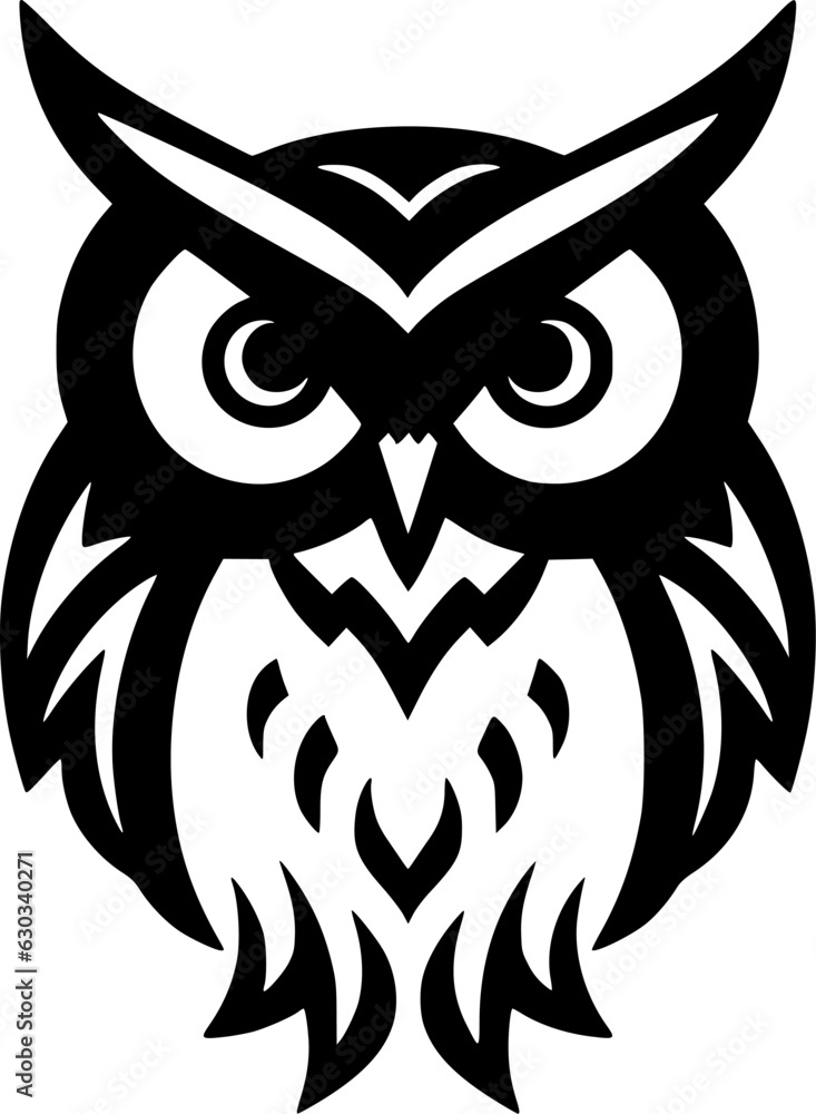 Owl - Black and White Isolated Icon - Vector illustration Owl - Black and White Isolated Icon - Vector illustration