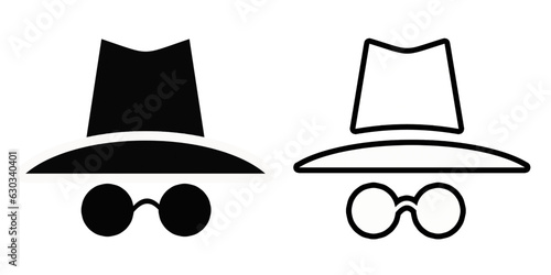 Incognito icon. Spy agent and glyph icon, security and detective, anonymous, hacker sign vector graphics.