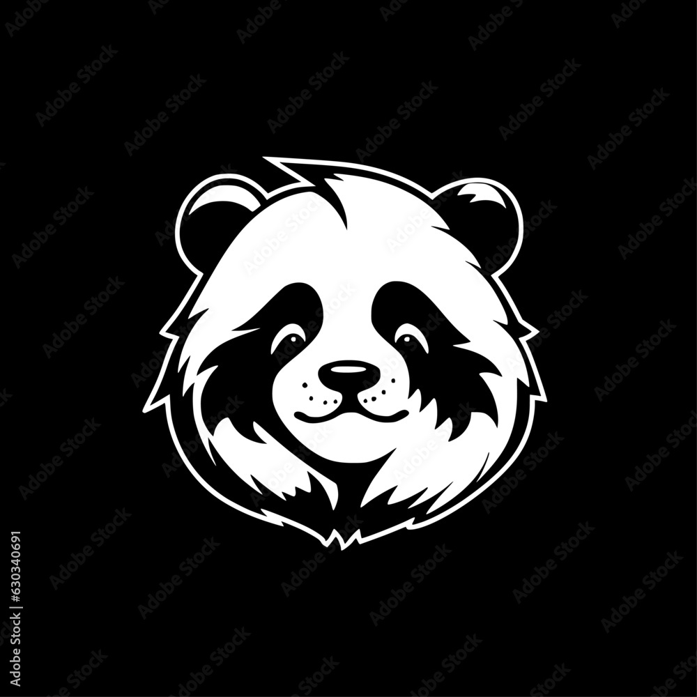 Panda - Black and White Isolated Icon - Vector illustration Panda - Black and White Isolated Icon - Vector illustration