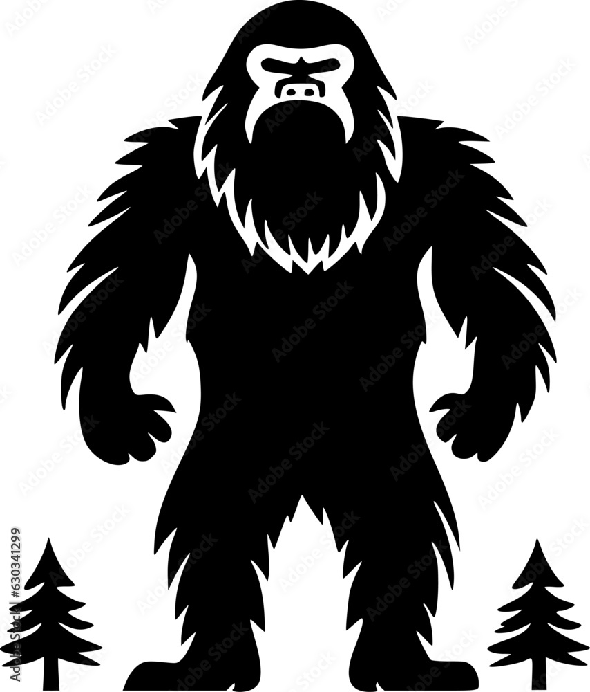 Obraz premium Bigfoot | Black and White Vector illustration