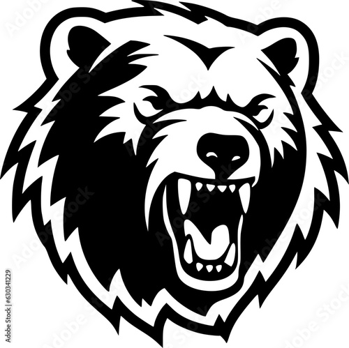 Bear | Black and White Vector illustration