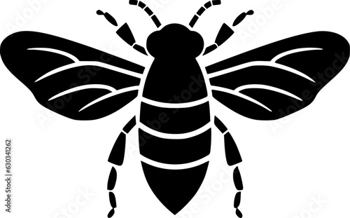 Bee - Black and White Isolated Icon - Vector illustration