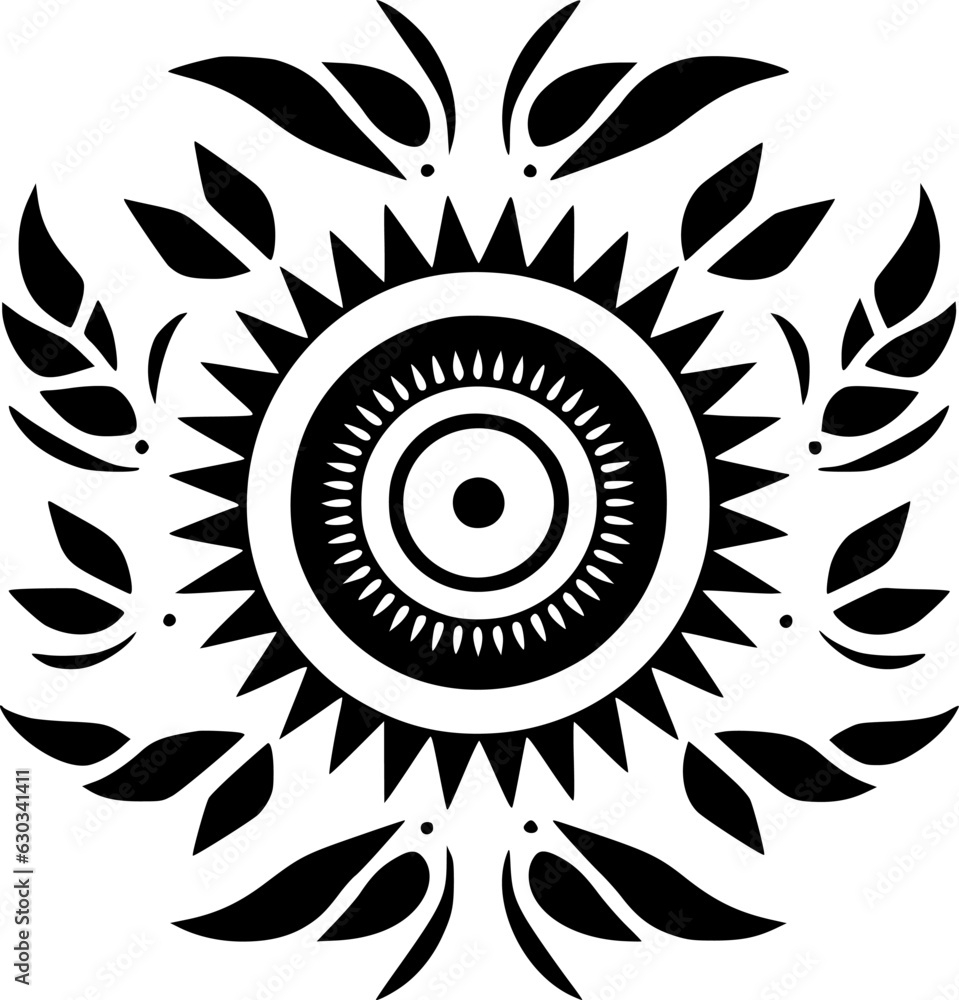 Boho | Black and White Vector illustration Boho | Black and White Vector illustration