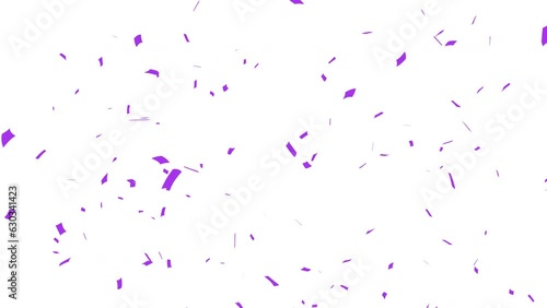 Purple confetti party popper explosions on White and Green backgrounds, Alpha Channel 4K greeting animation BG