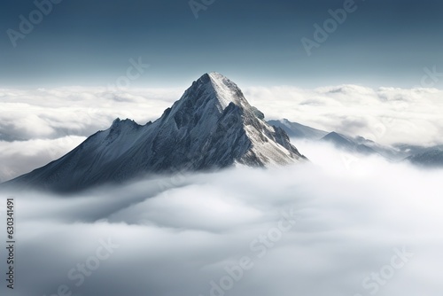 mountain in the clouds