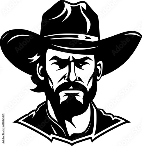 Cowboy | Black and White Vector illustration