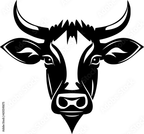 Cow - Black and White Isolated Icon - Vector illustration