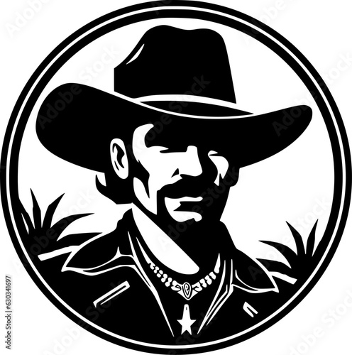 Cowboy - Minimalist and Flat Logo - Vector illustration