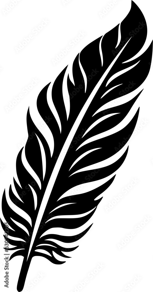 Feather - Black and White Isolated Icon - Vector illustration Feather - Black and White Isolated Icon - Vector illustration