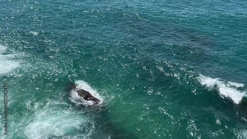 Wallpaper Mural Sea stormy waves glittering blue turquoise surface. Torontodigital.ca