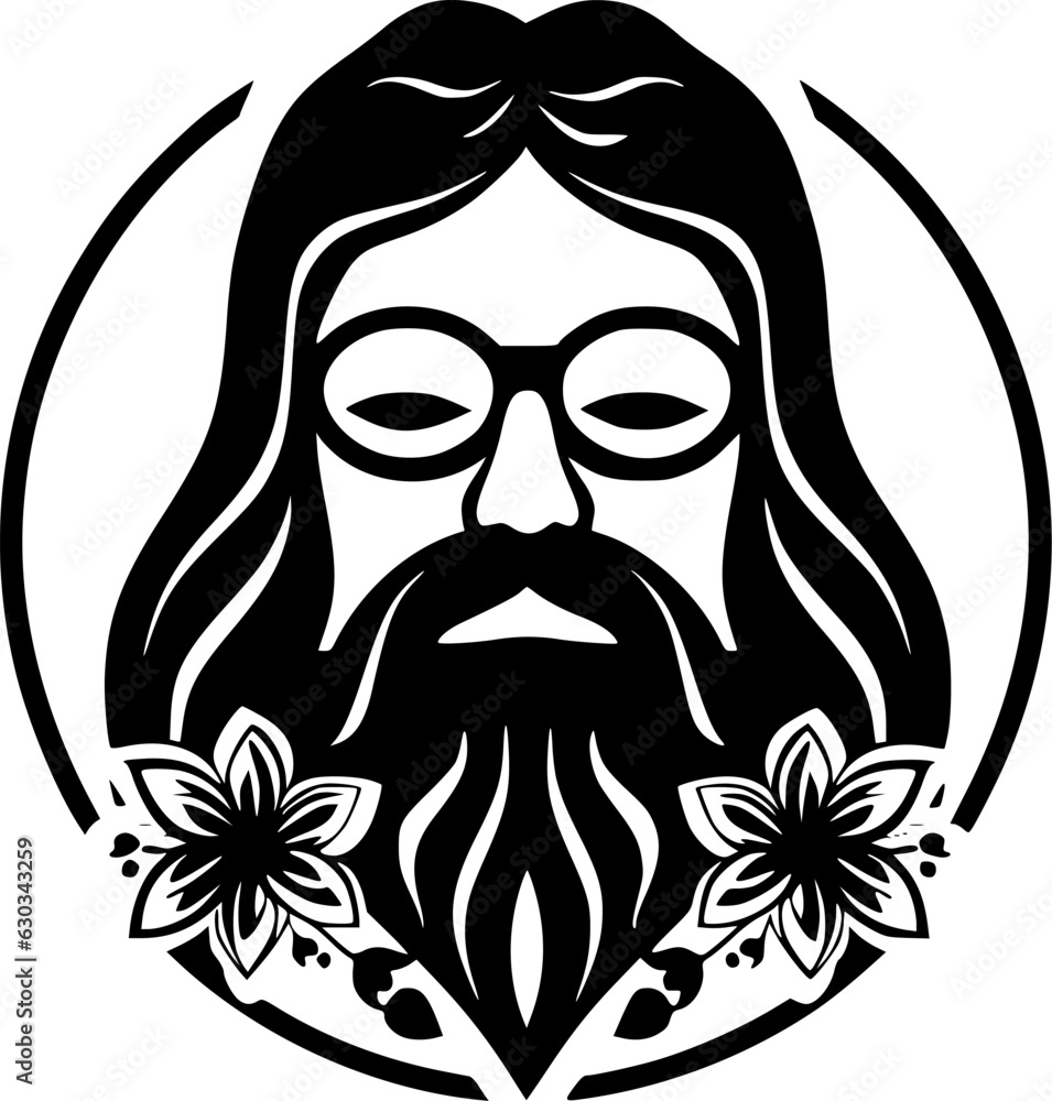 Fototapeta premium Hippie | Minimalist and Simple Silhouette - Vector illustration