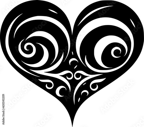 Heart - Black and White Isolated Icon - Vector illustration