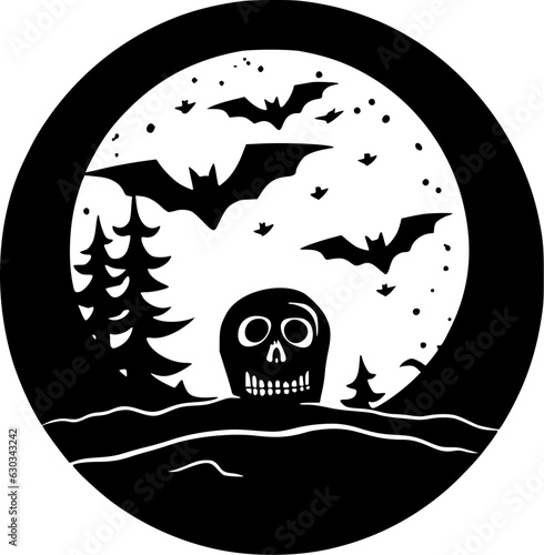 Hallowe'en - Black and White Isolated Icon - Vector illustration photo