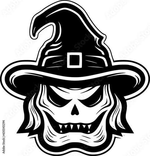 Hallowe'en - Black and White Isolated Icon - Vector illustration photo