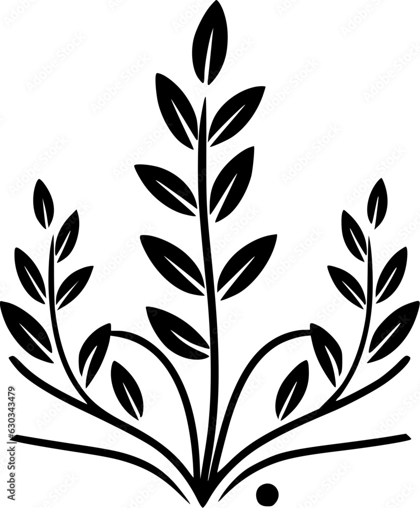 Lavender - Black and White Isolated Icon - Vector illustration