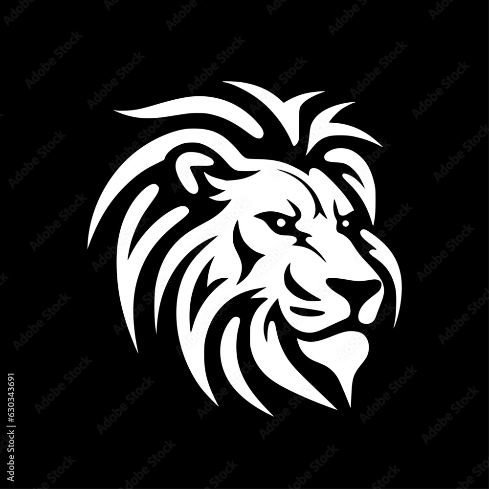 Lion - Black and White Isolated Icon - Vector illustration Lion - Black and White Isolated Icon - Vector illustration