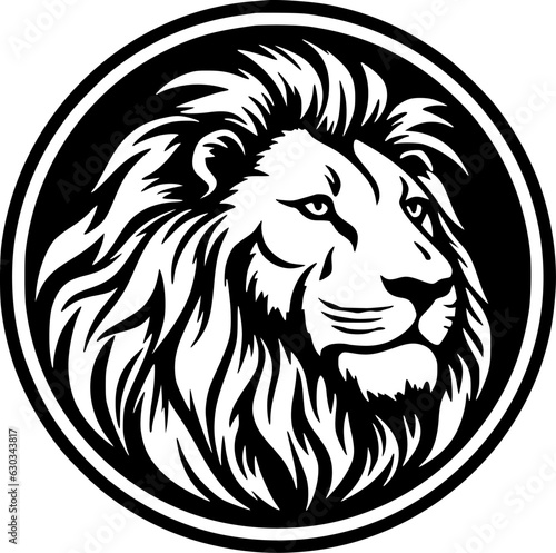 Lion | Black and White Vector illustration