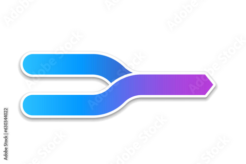 Two arrows merging blue gradient icon. Clipart image isolated on white background