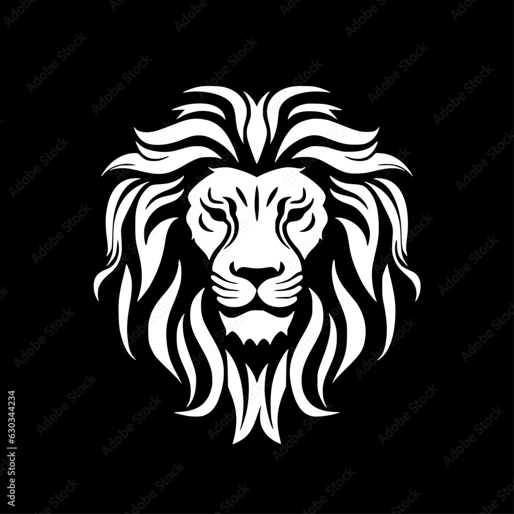 Fototapeta premium Lion | Black and White Vector illustration