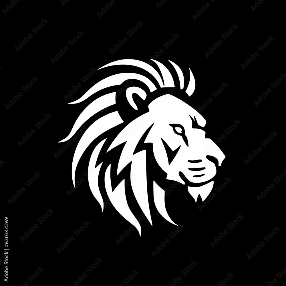 Fototapeta premium Lion | Black and White Vector illustration