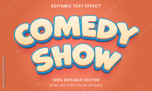 funny comedy show tittle 3d graphic style editable text effect