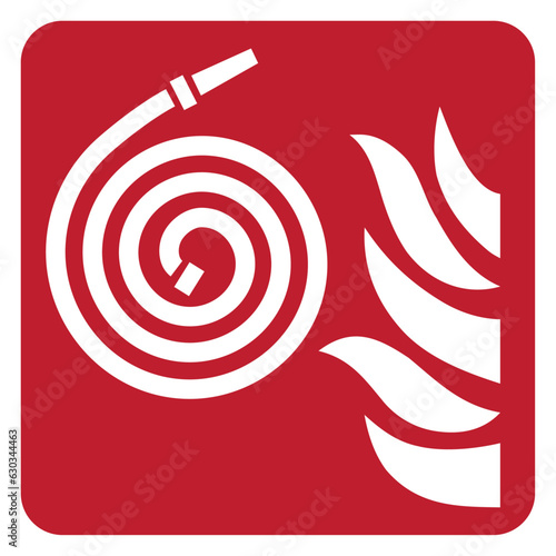 Vector graphic of fire protection sign for the location of fire hose spiral