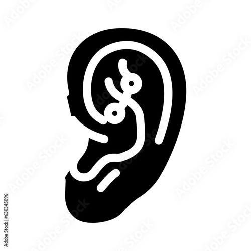 rook piercing earring glyph icon vector. rook piercing earring sign. isolated symbol illustration