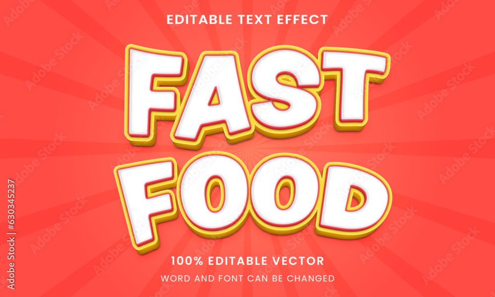 Fototapeta premium snack fast food tittle menu graphic style editable text effect