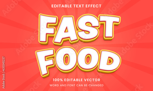 snack fast food tittle menu graphic style editable text effect