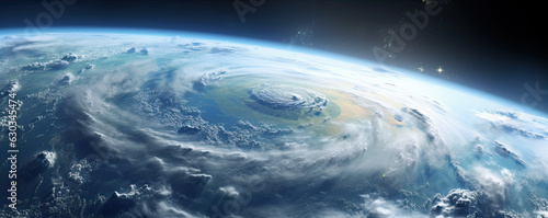 Hurricane or tornado approaching continent  wide banner